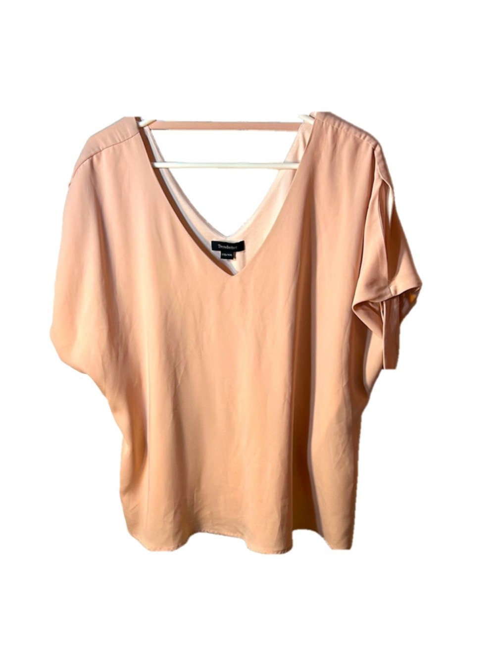 Trendsetter Blush Pink V-Neck blouse cold shoulder Top size XXL casual wear